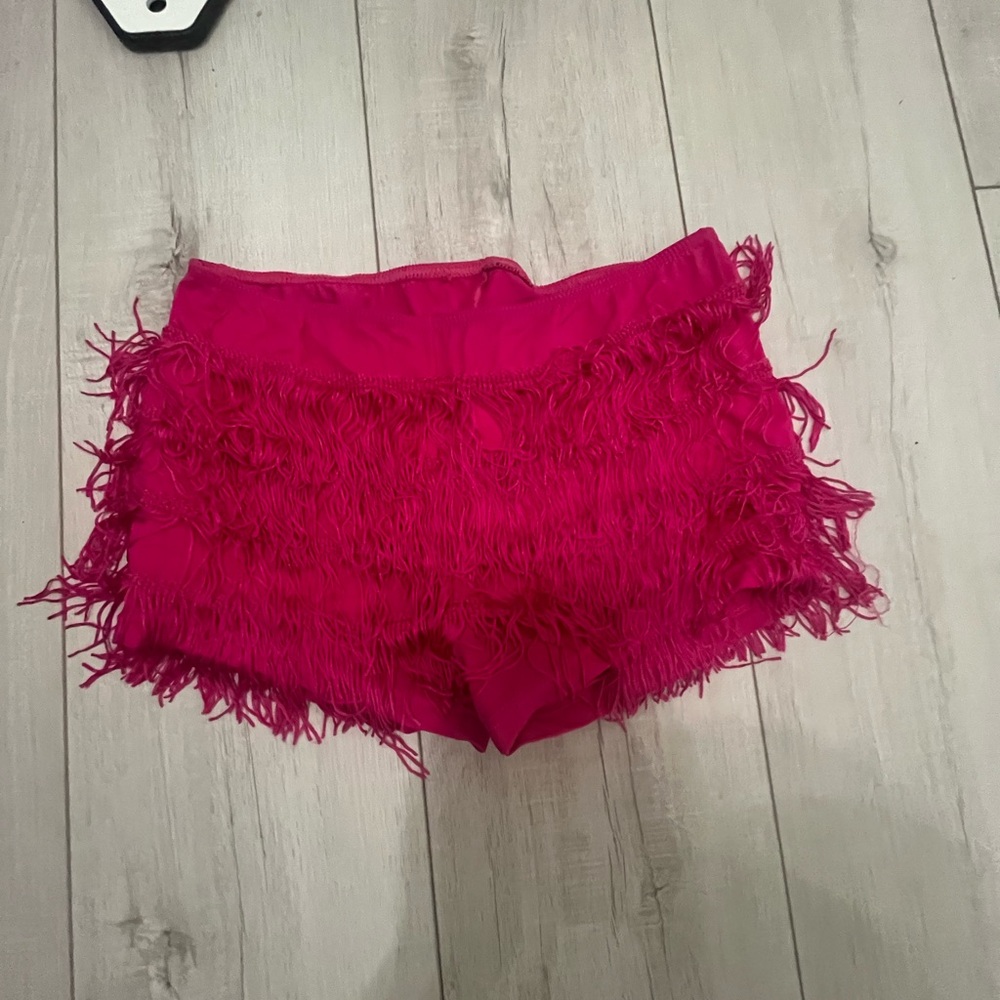 Women's Pink Feathered Shorts